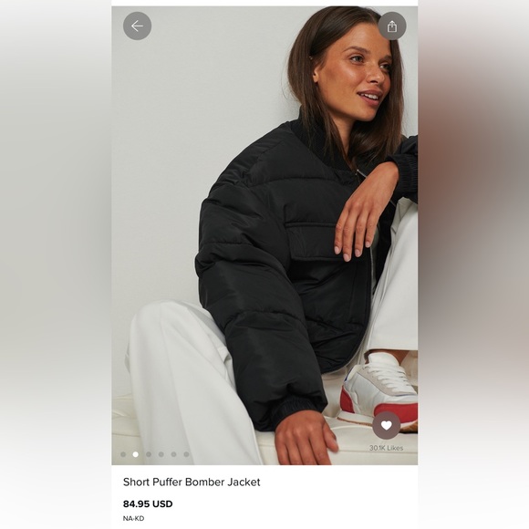 Short Puffer Bomber Jacket - Picture 3 of 5